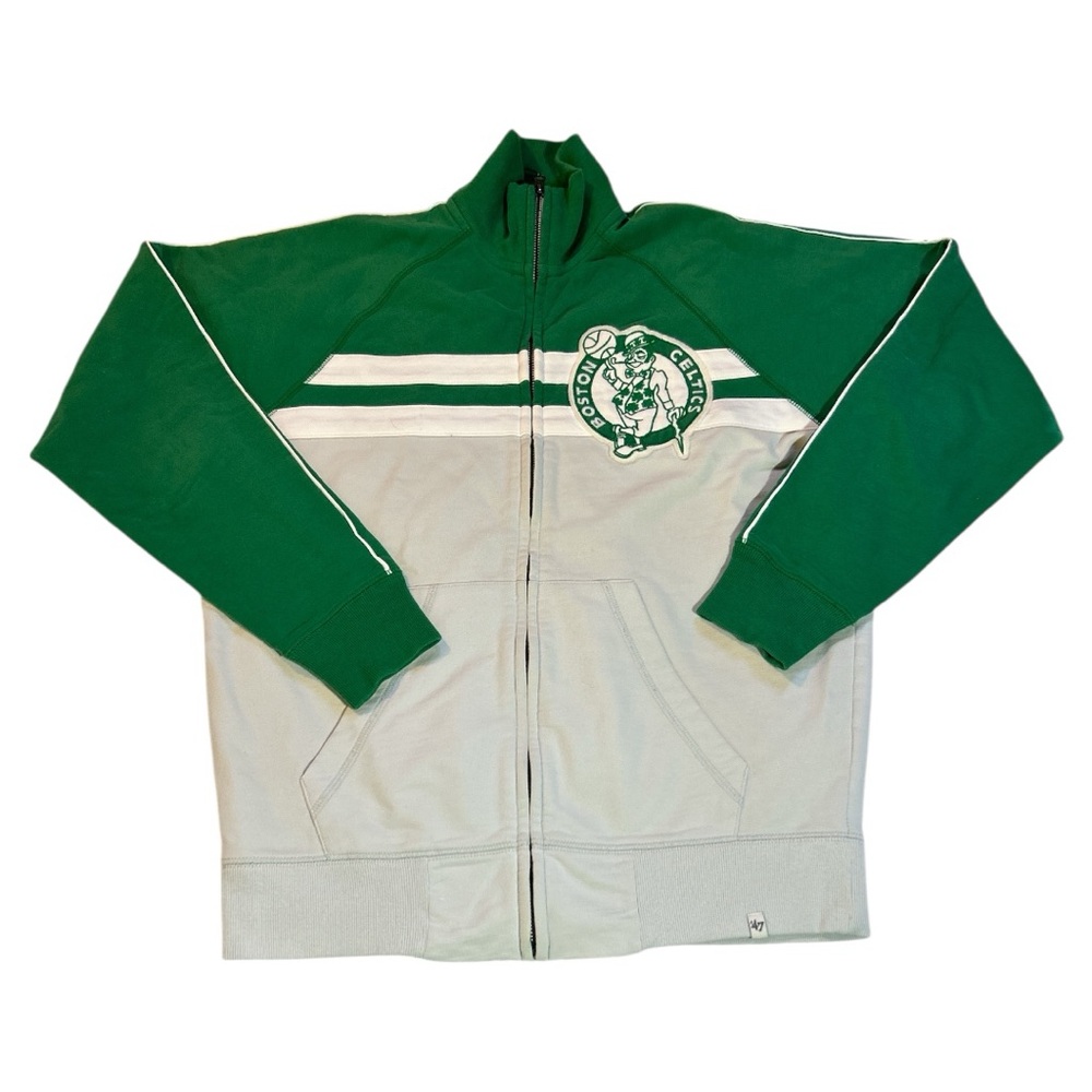 '47 Brand Boston Celtics Gameday Track Jacket Kelly Green/White Size S - Picture 8 of 14